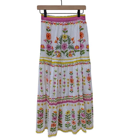 NWOT Anthropologie Banjanan Agatha Midi Skirt in Flora Summer Women's Sz S Boho - Picture 4 of 10
